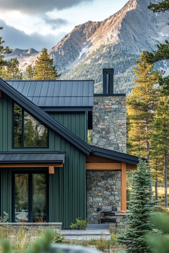 A Sloped Roofline With Mountain Style