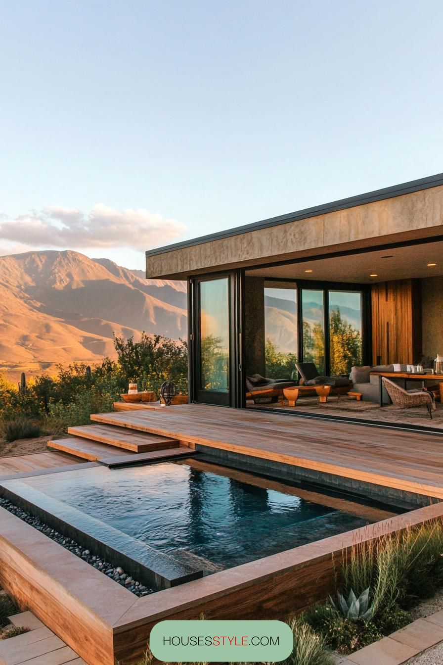 Pool Built Into a Raised Deck