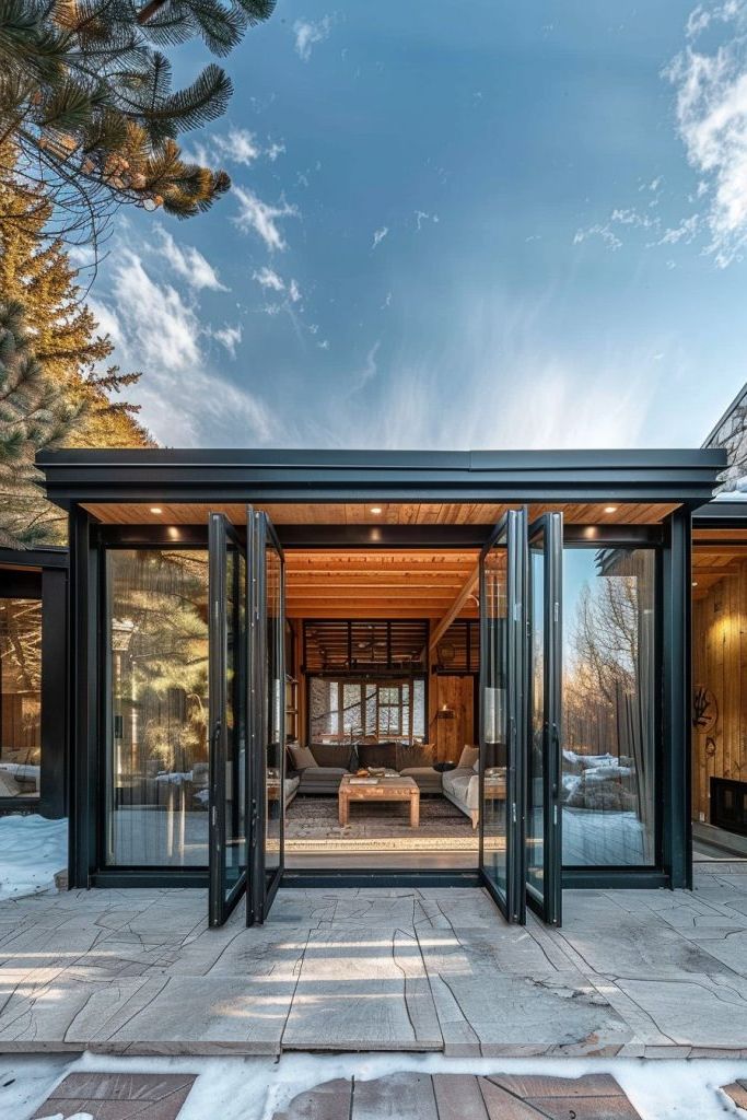 Cabins Featuring Retractable Wall Panels