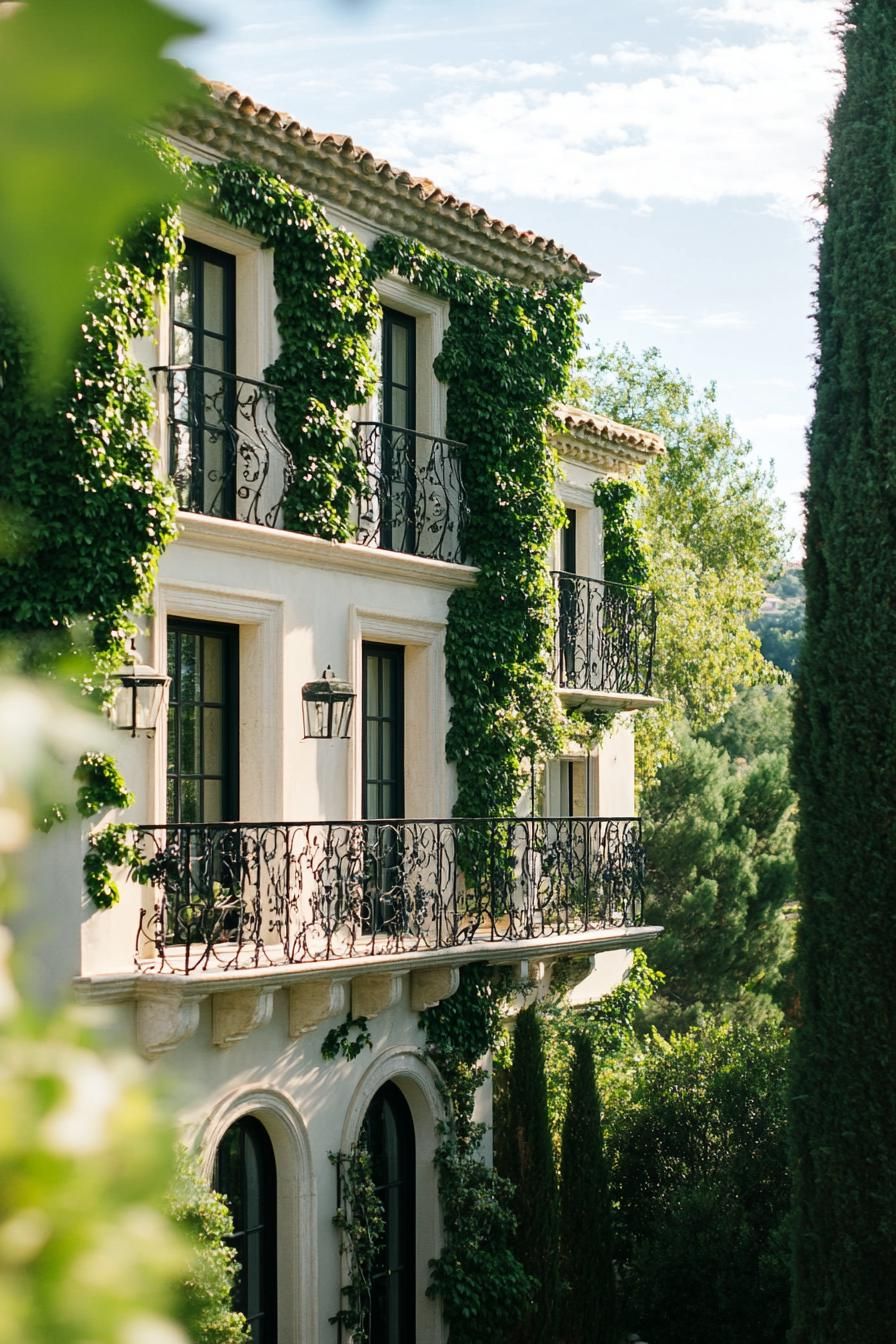 Ivy-Covered Trellises With Iron Balconies - photo 3