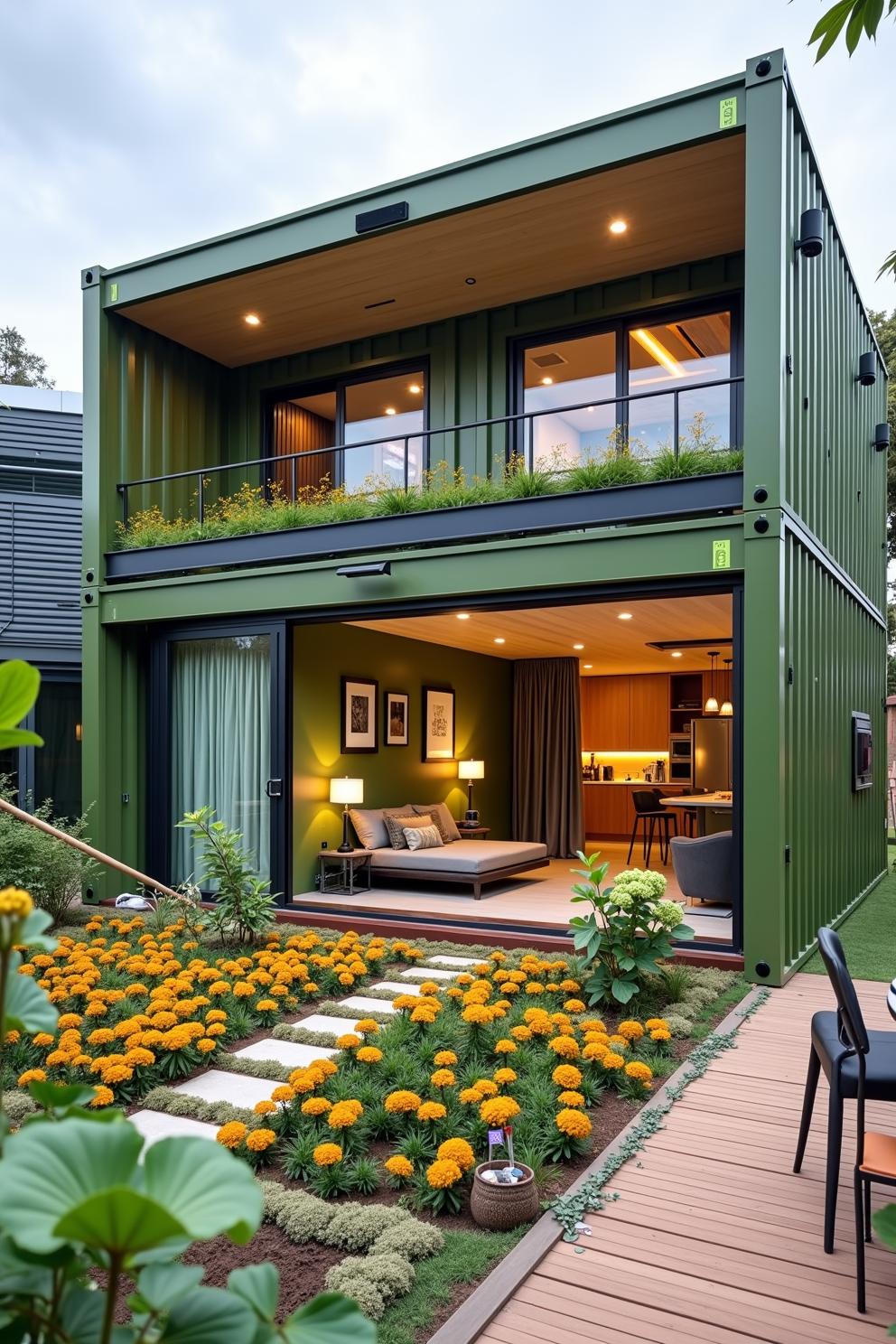 The Floral Fortress: Green Cube Retreat