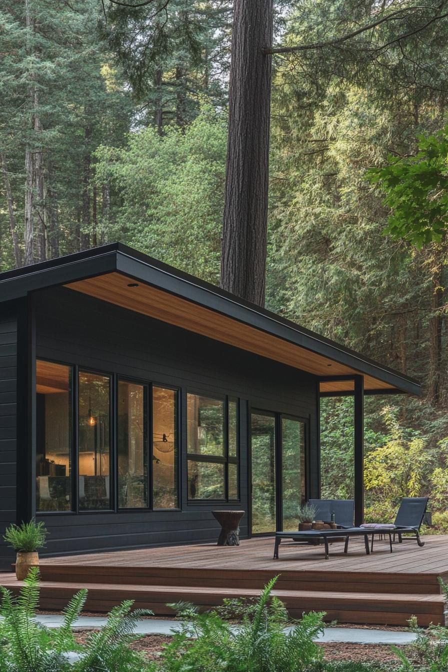 Sleek Dark Exteriors With Big Windows
