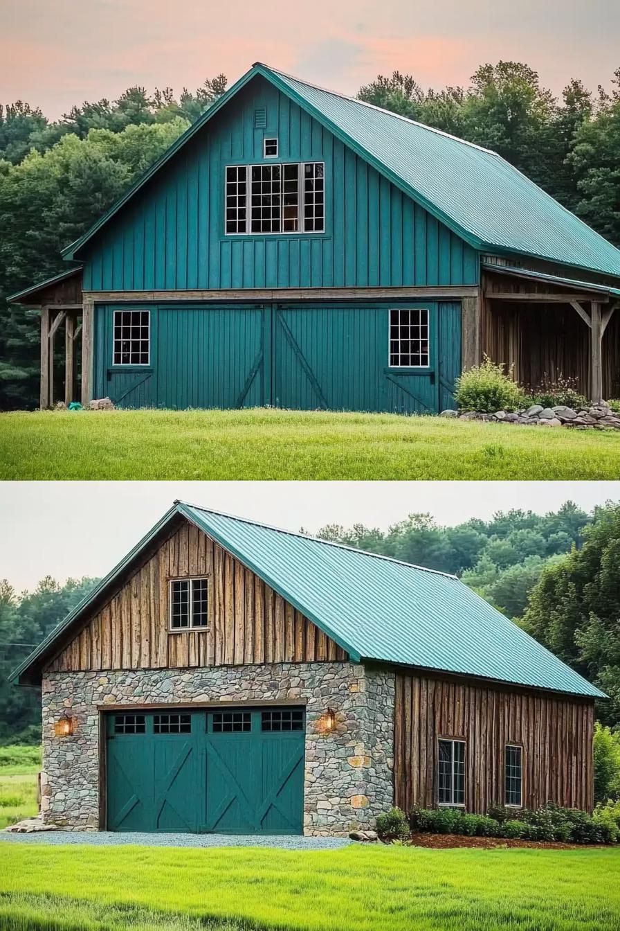 Stone Foundation Paired With Teal Cladding - photo 3