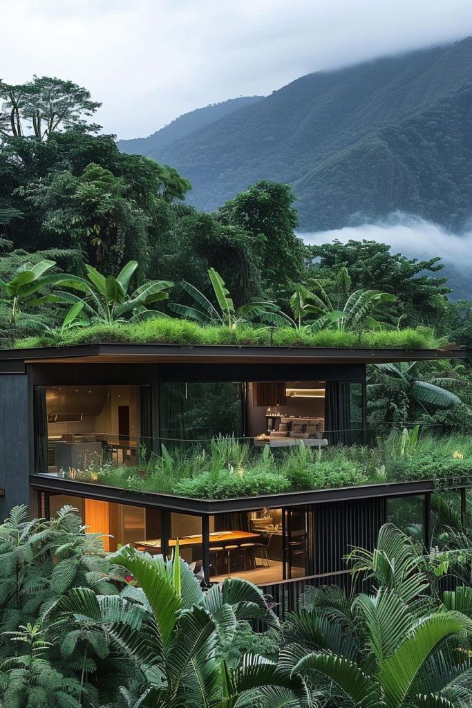 Cabins Topped With a Rooftop Garden