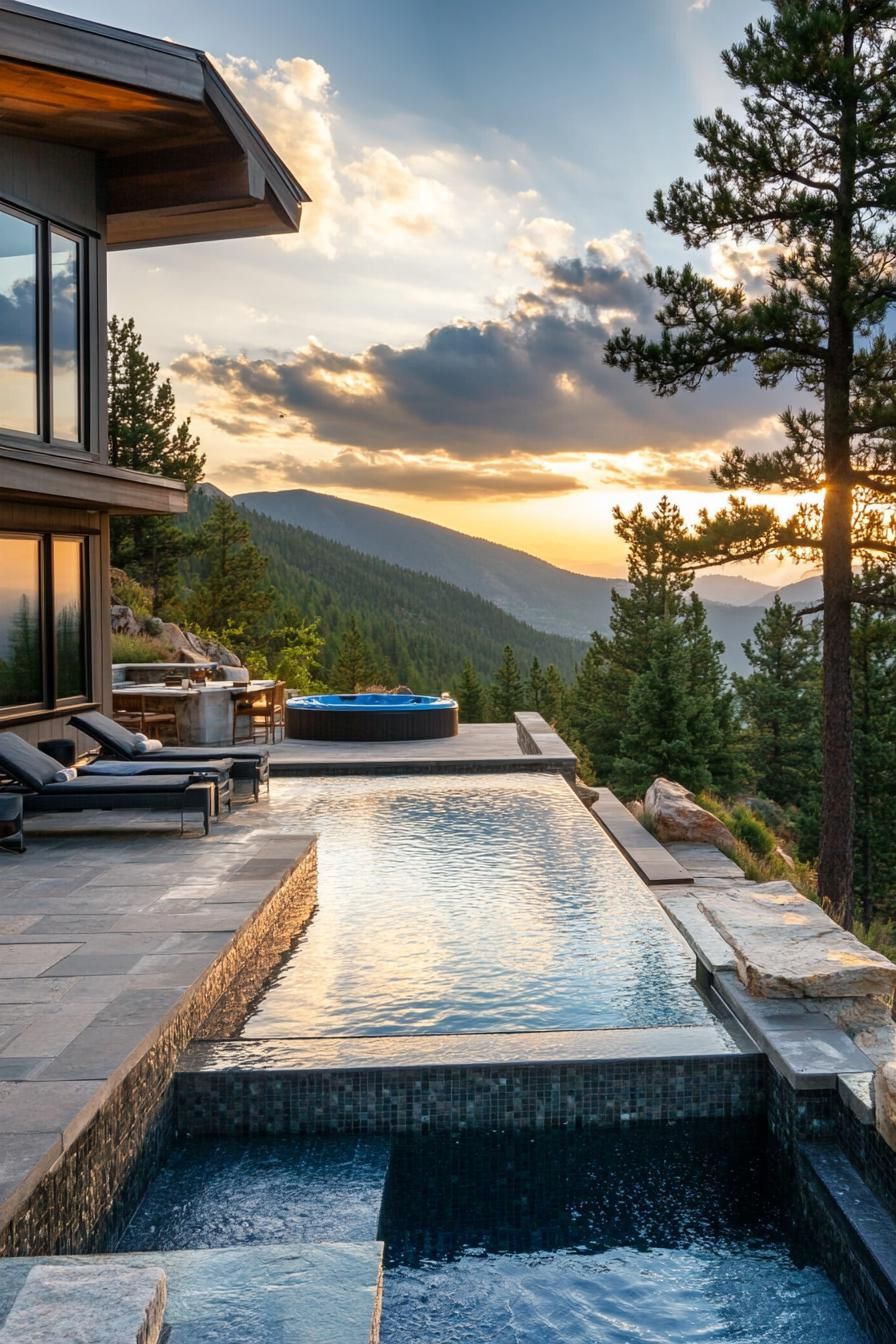 10) Pool With Integrated Hot Tub
