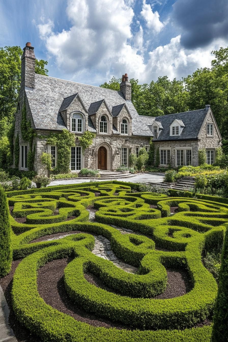 English Manor With a Garden Maze