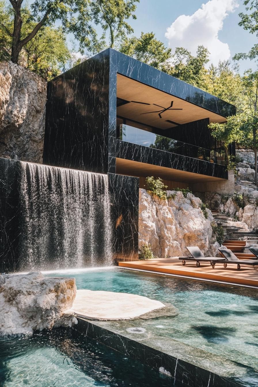 A Modern Marvel Perched on the Rocks