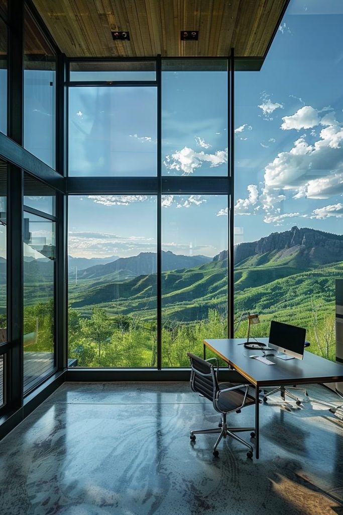 Glass-walled Corner Workspace