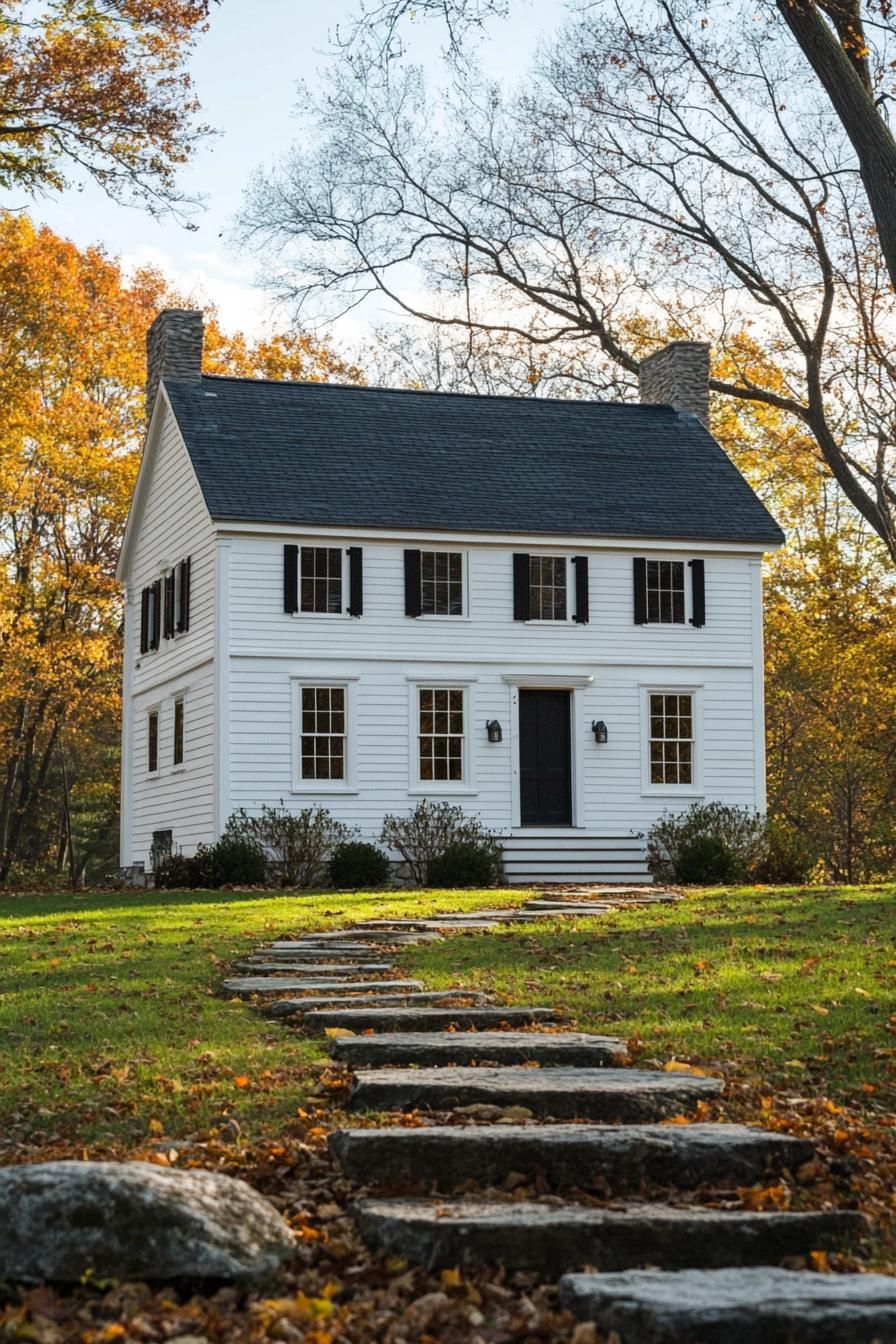 White Clapboard Saltbox Style Homes - photo 3