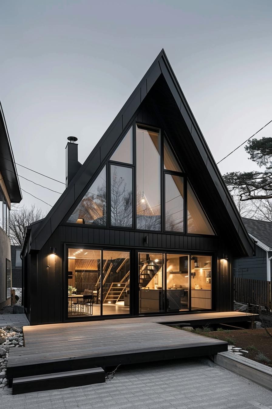 Sleek Black Steel A-frame Design