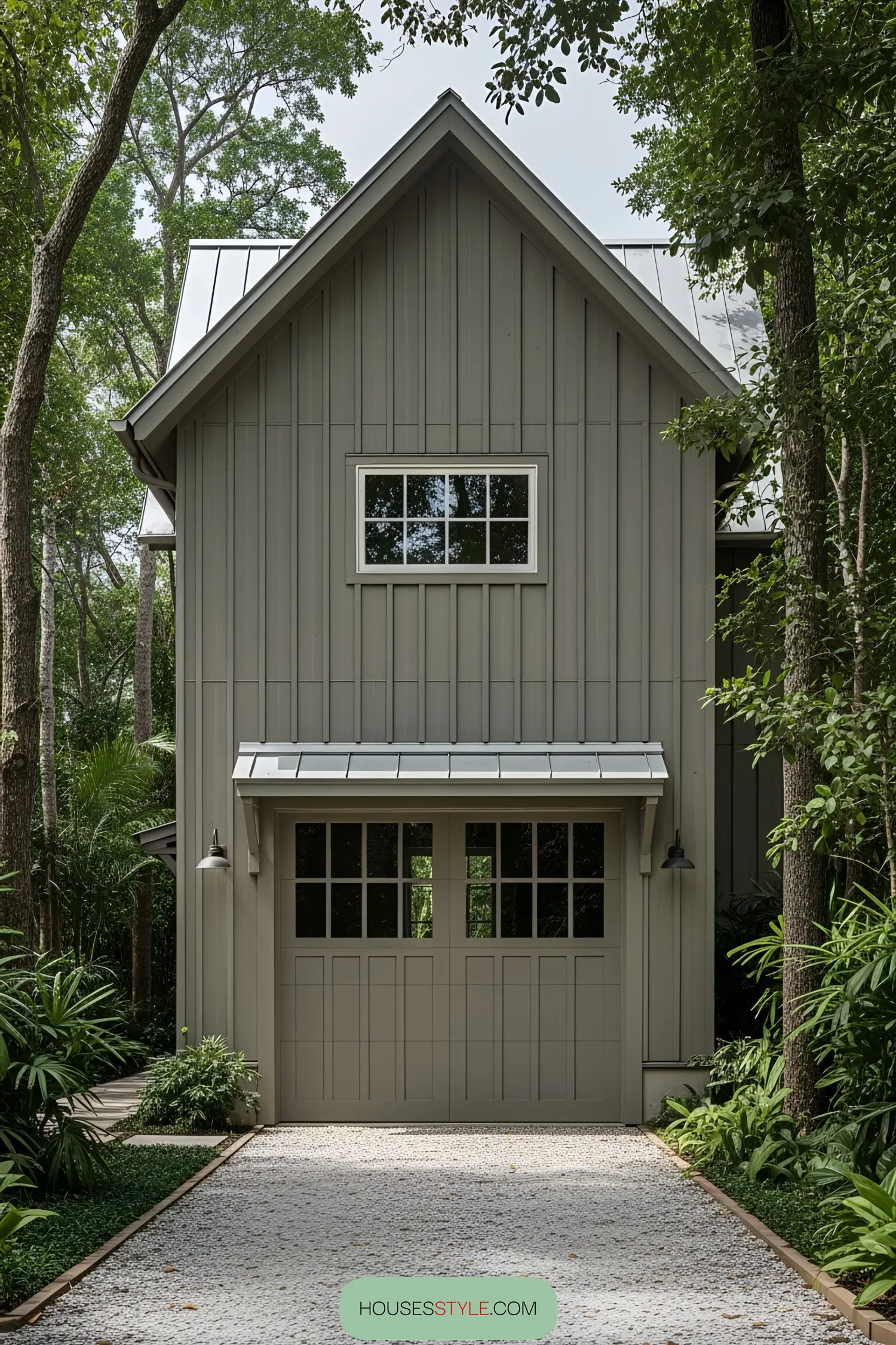 Luxurious Gray Haven With an Elegant Garage