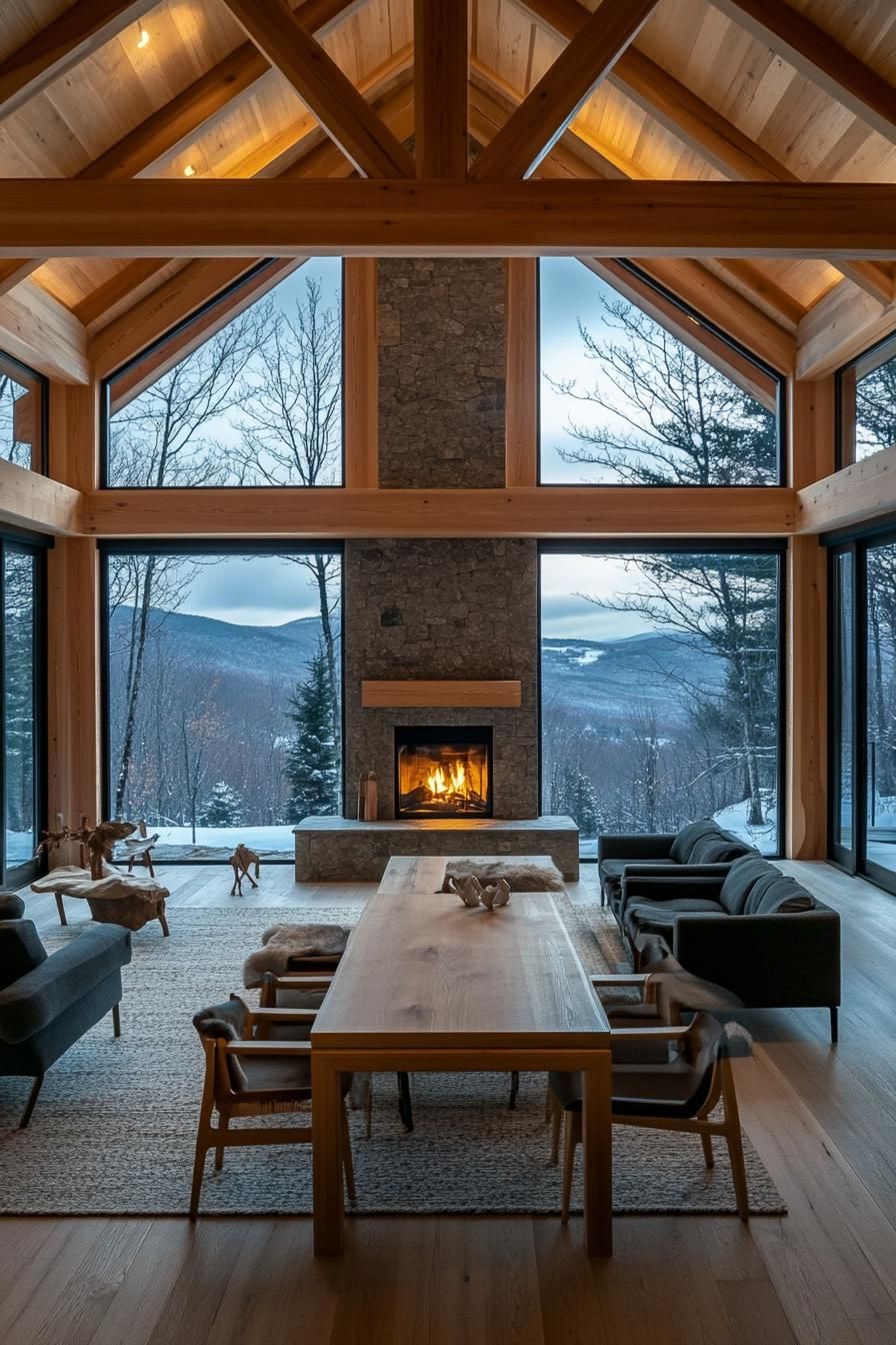 Timber Frame Home With Central Stone Fireplace - photo 2