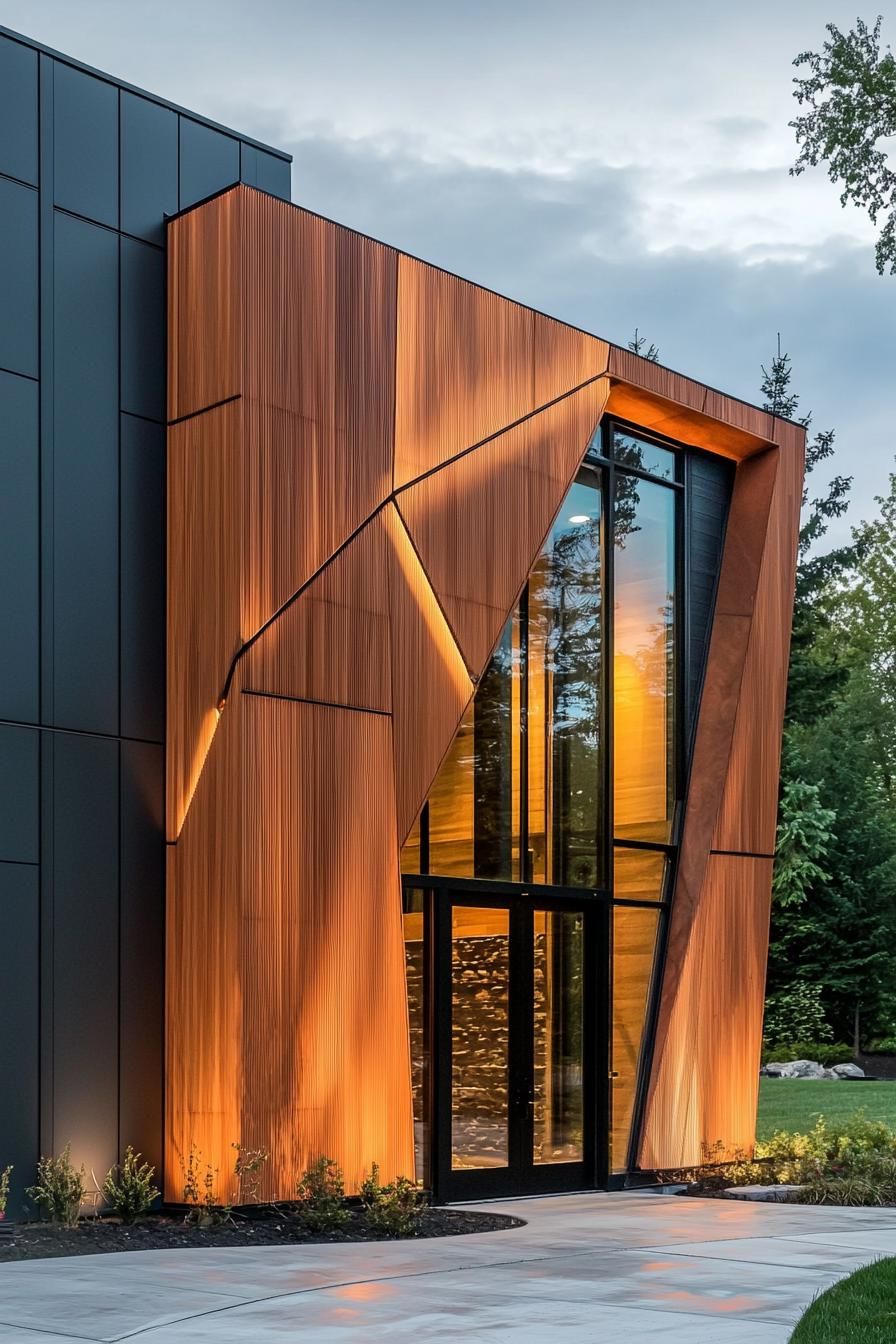 Geometric Wooden Cutout Facades - photo 4