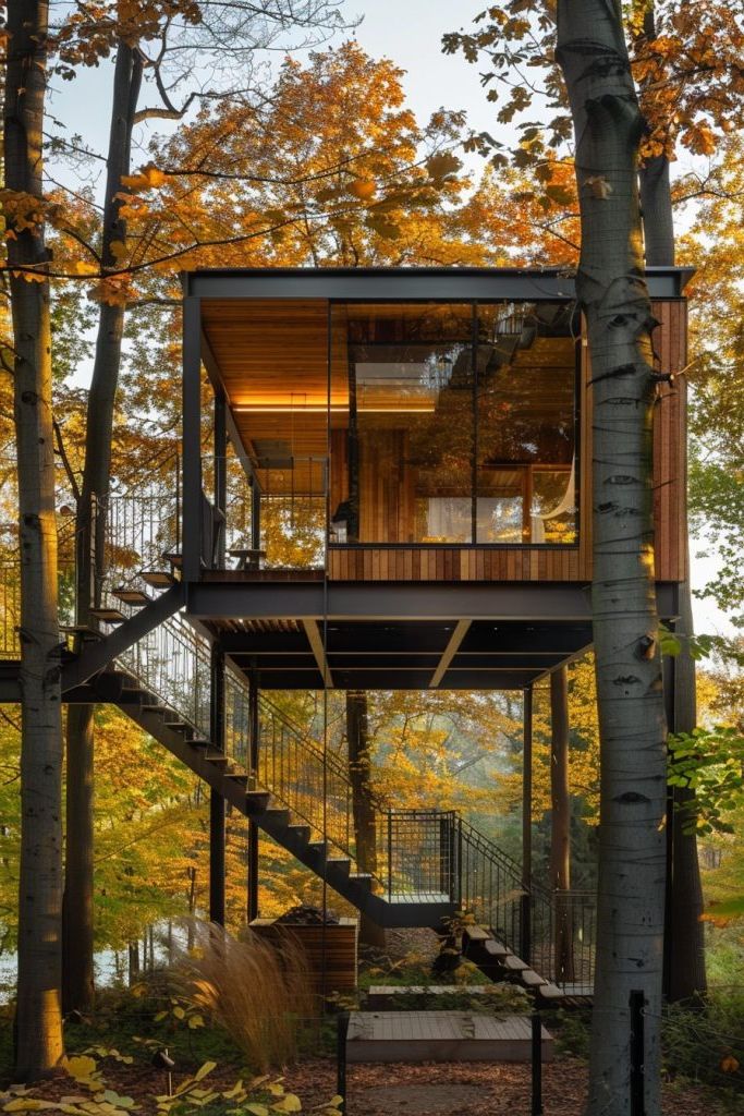 Sleek Steel and Wood Cabin Design - photo 2
