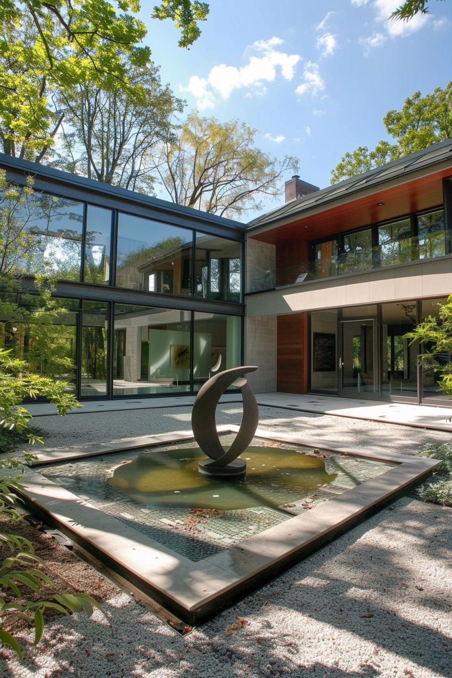 Sculptural Art as a Courtyard Focal Point