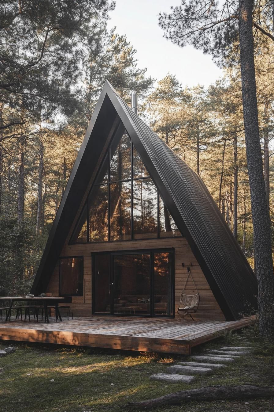 A-frame Cabin Finished In Rustic Timber - photo 2