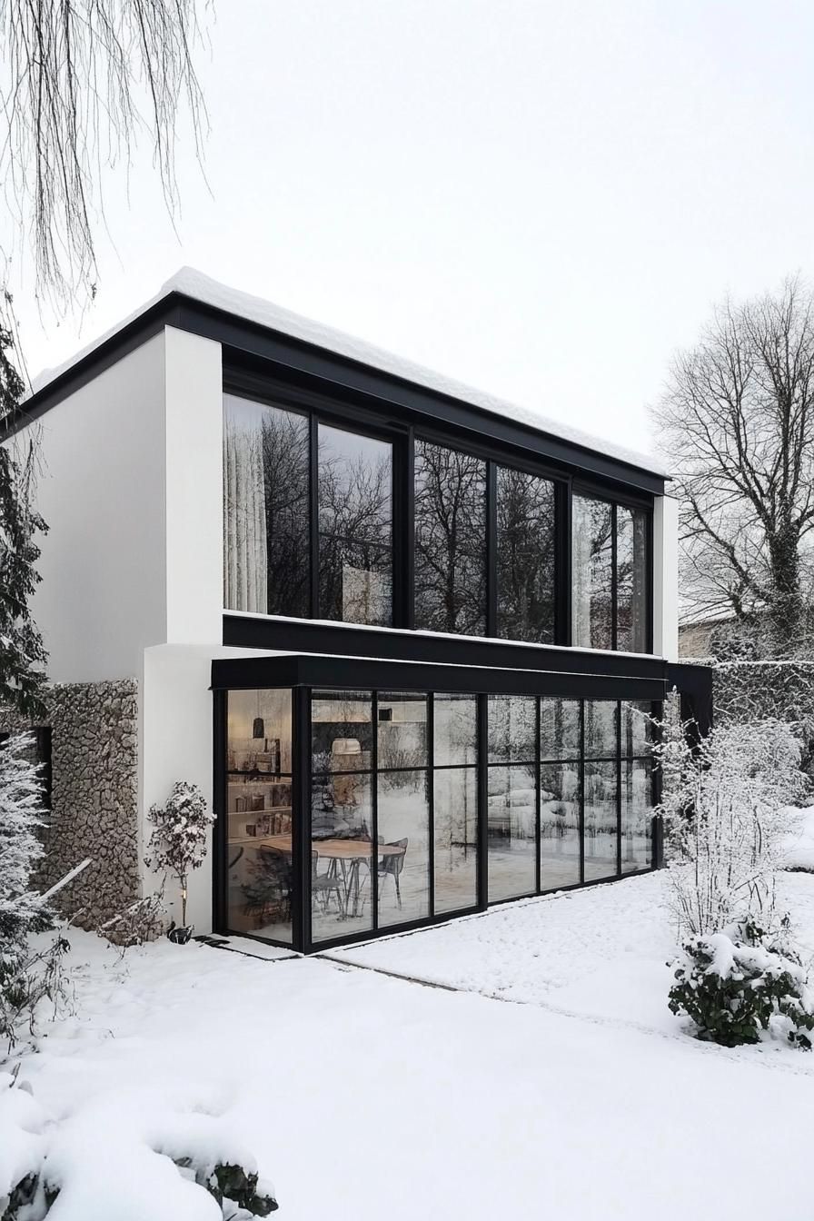 Black Steel Framing Against White Plaster Walls - photo 4