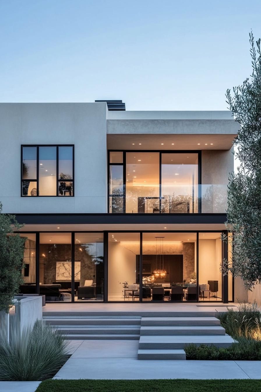 Clean White Stucco and Wide Glass Walls - photo 3
