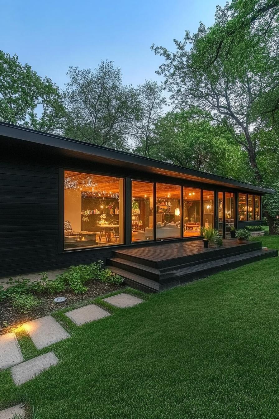 Modern Long House Glowing with Charm