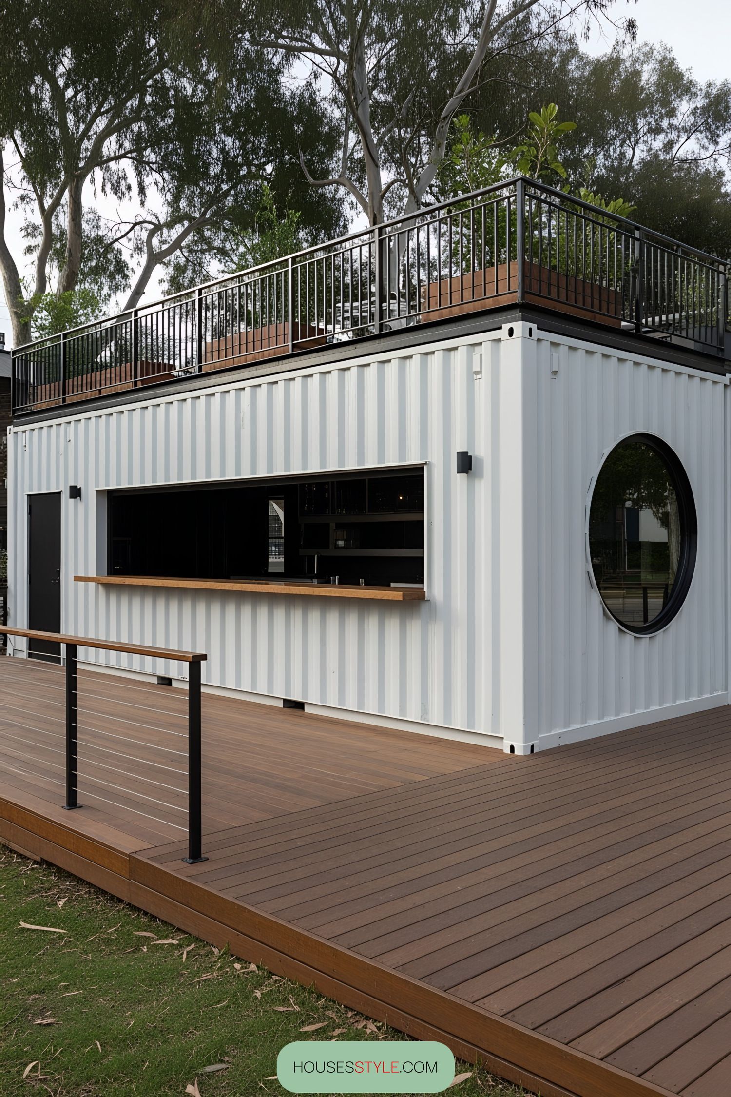 Rooftop Bar With A Cozy Container Lounge