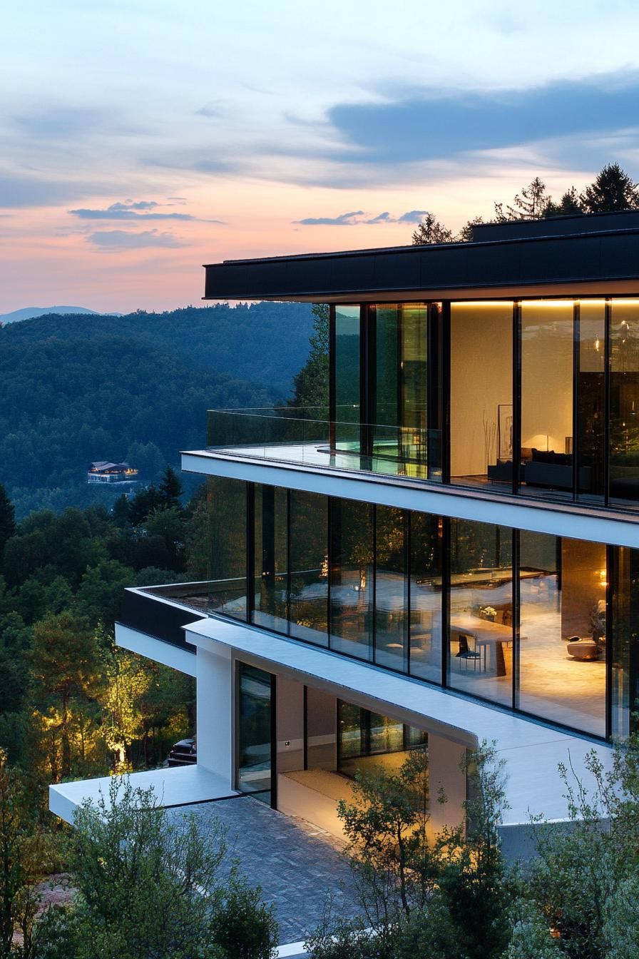 Panoramic Glass-Walled Living Spaces