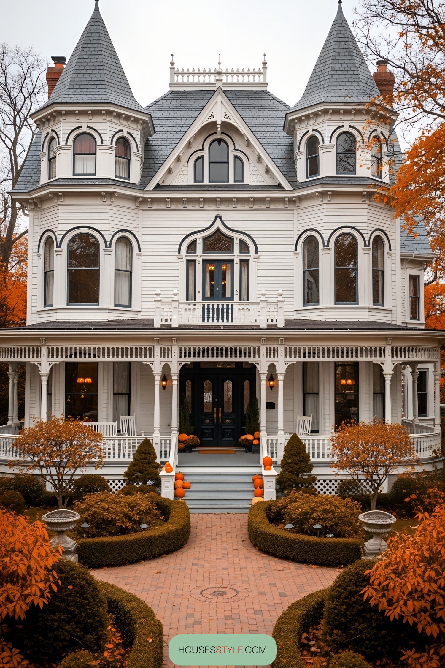 Towering Gothic Charm in Autumn