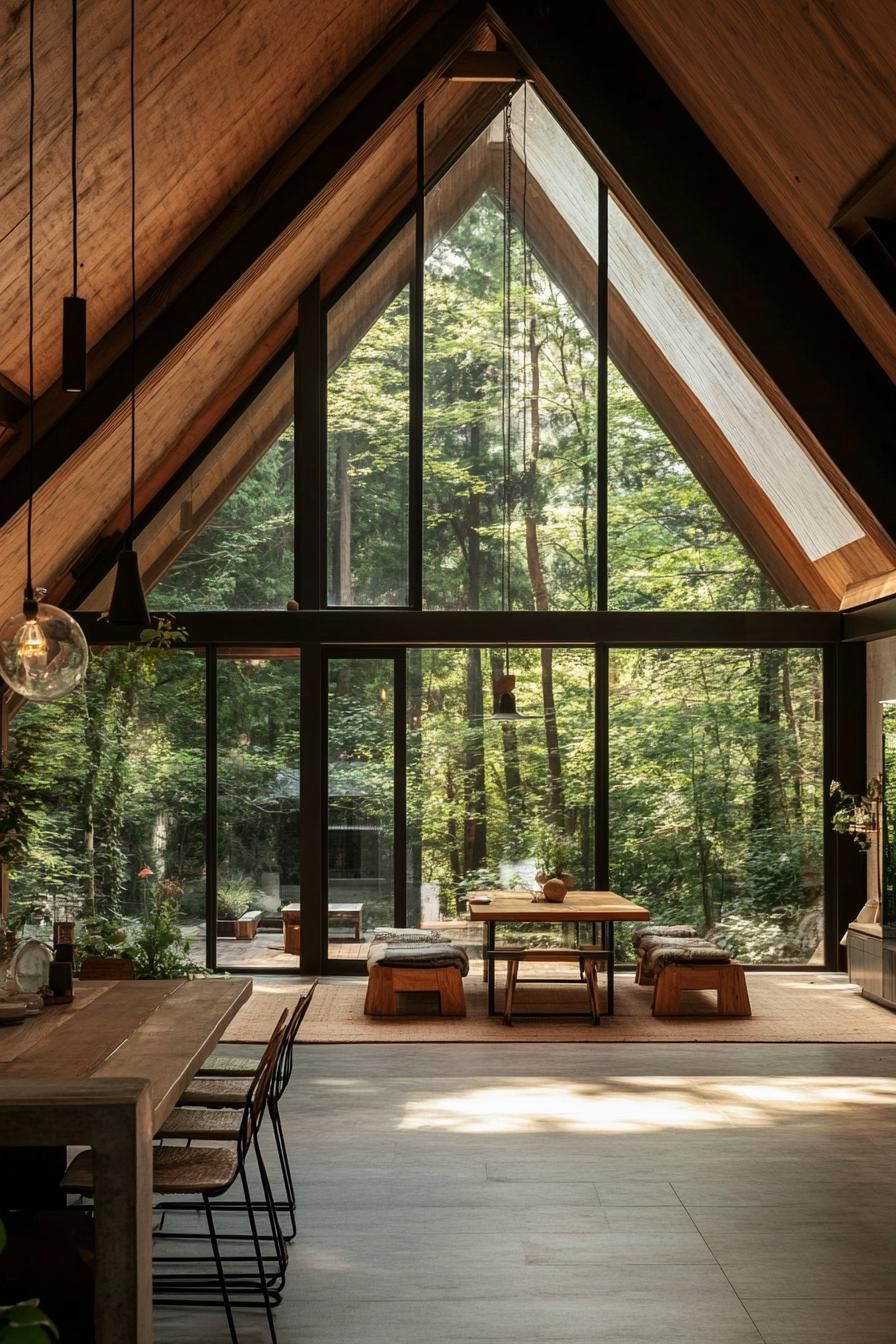A Stunning A-Frame House With Forest Views