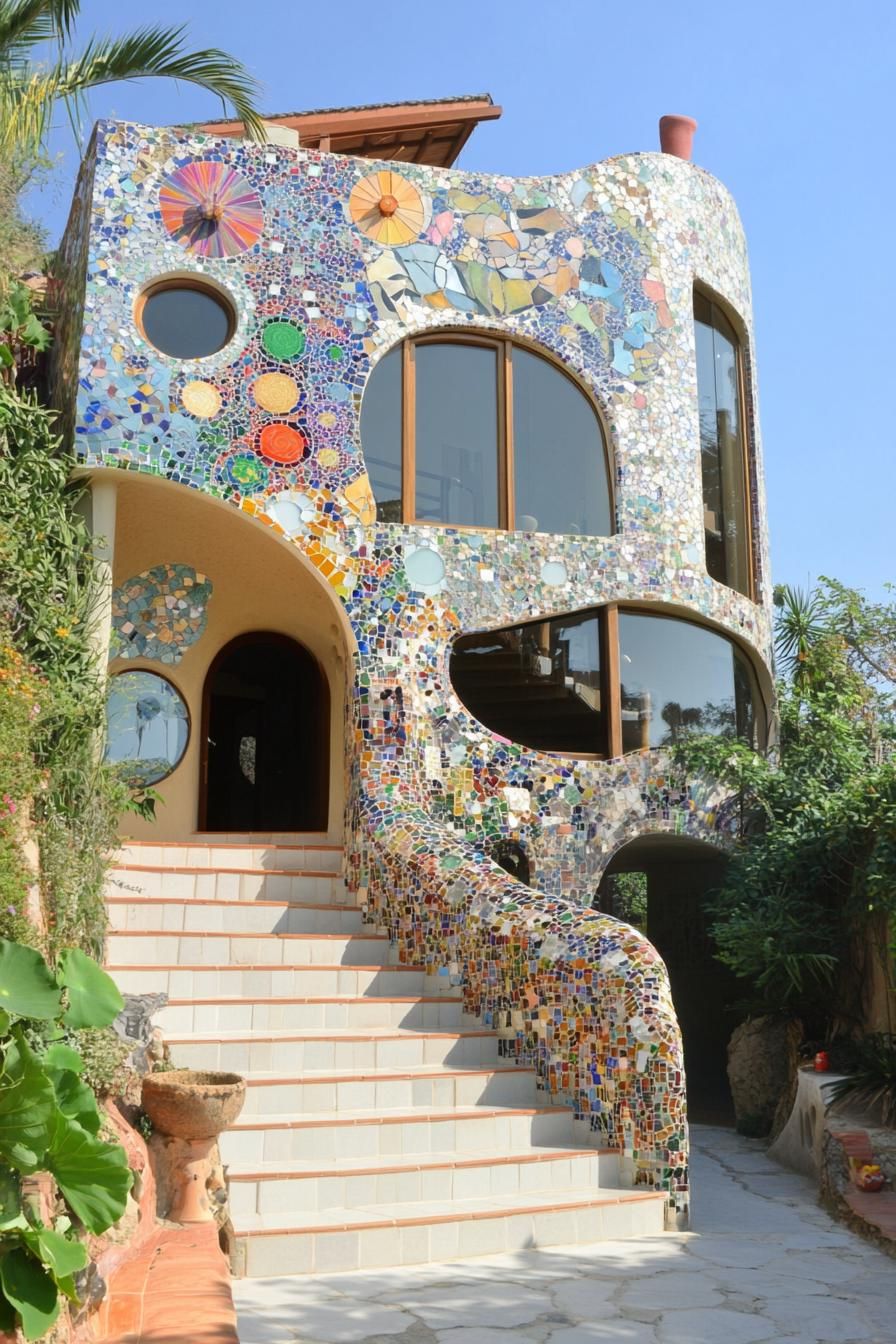 A Colorful Mosaic-Covered Facade