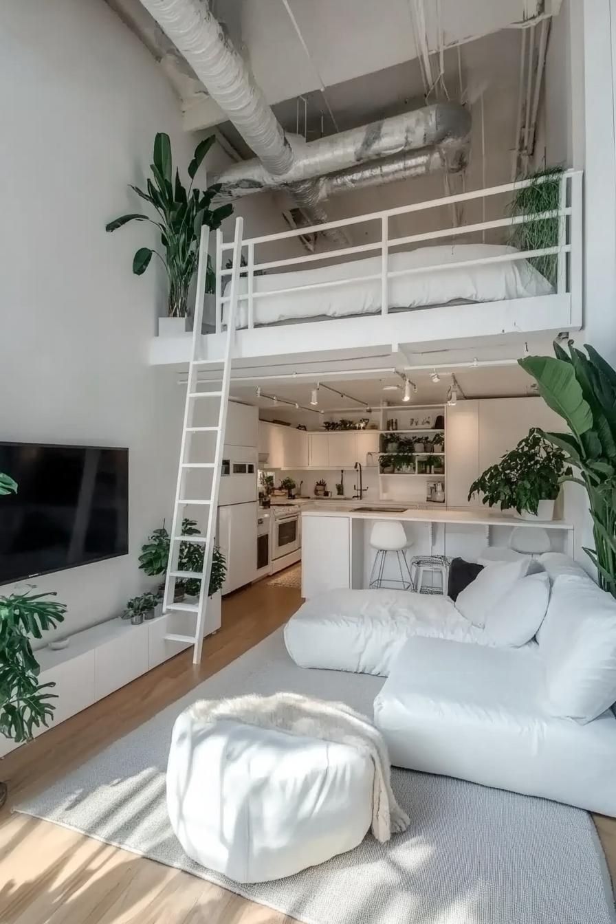 Clean White Loft Interior Design - photo 2
