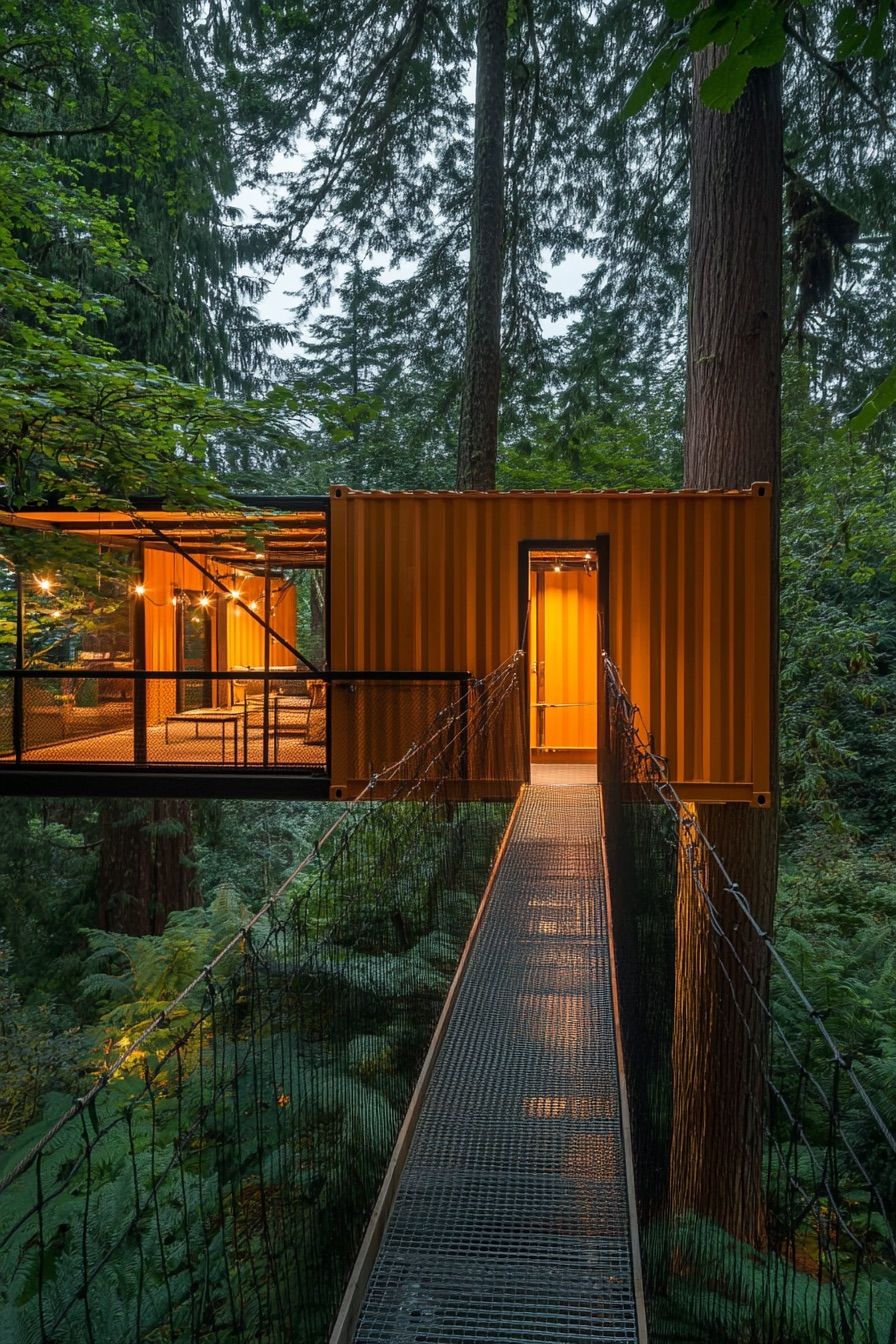 Suspended Bridge Container Cabins