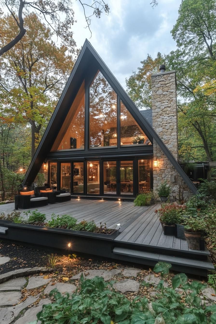 An A-Frame House Set In Quiet Natural Surroundings