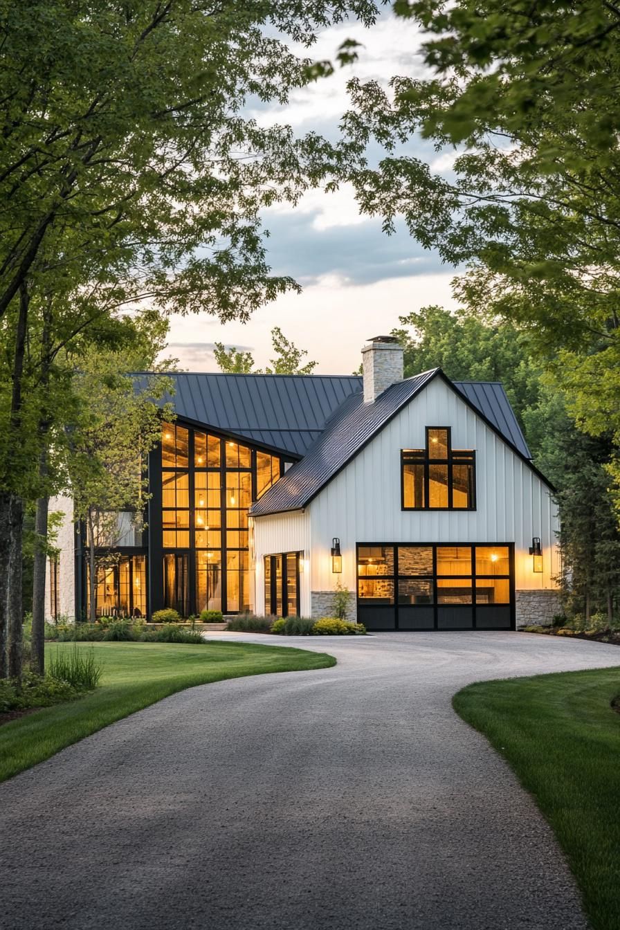 Steel and Glass Barn-Style Garage - photo 4