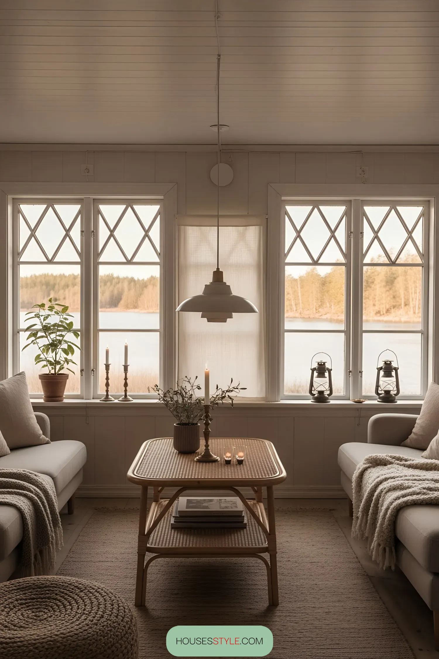 11) A Sunlit and Cozy Swedish Living Room