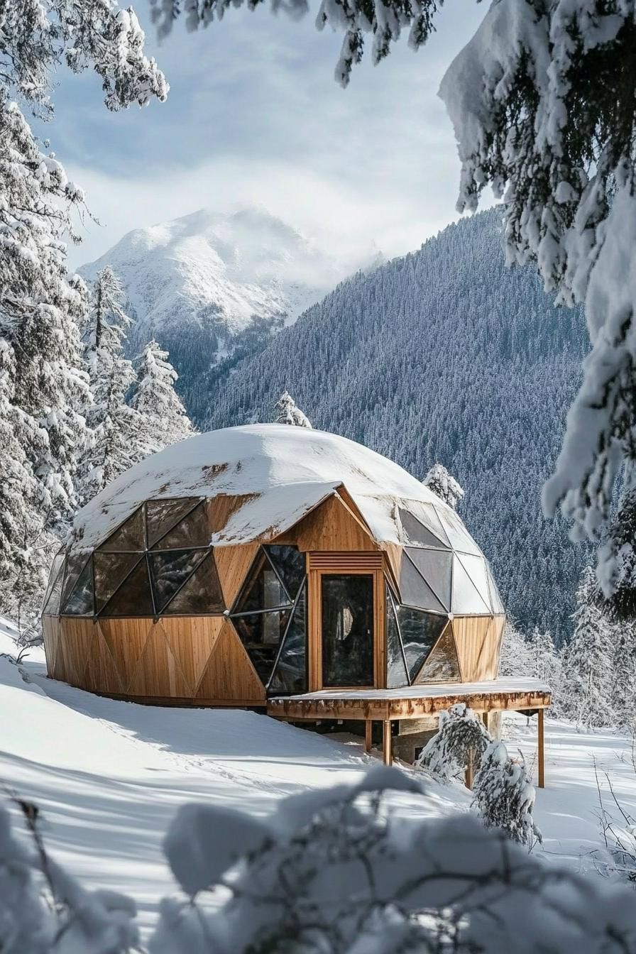 19) Dome Cabin Wrapped in Winter Wonderland