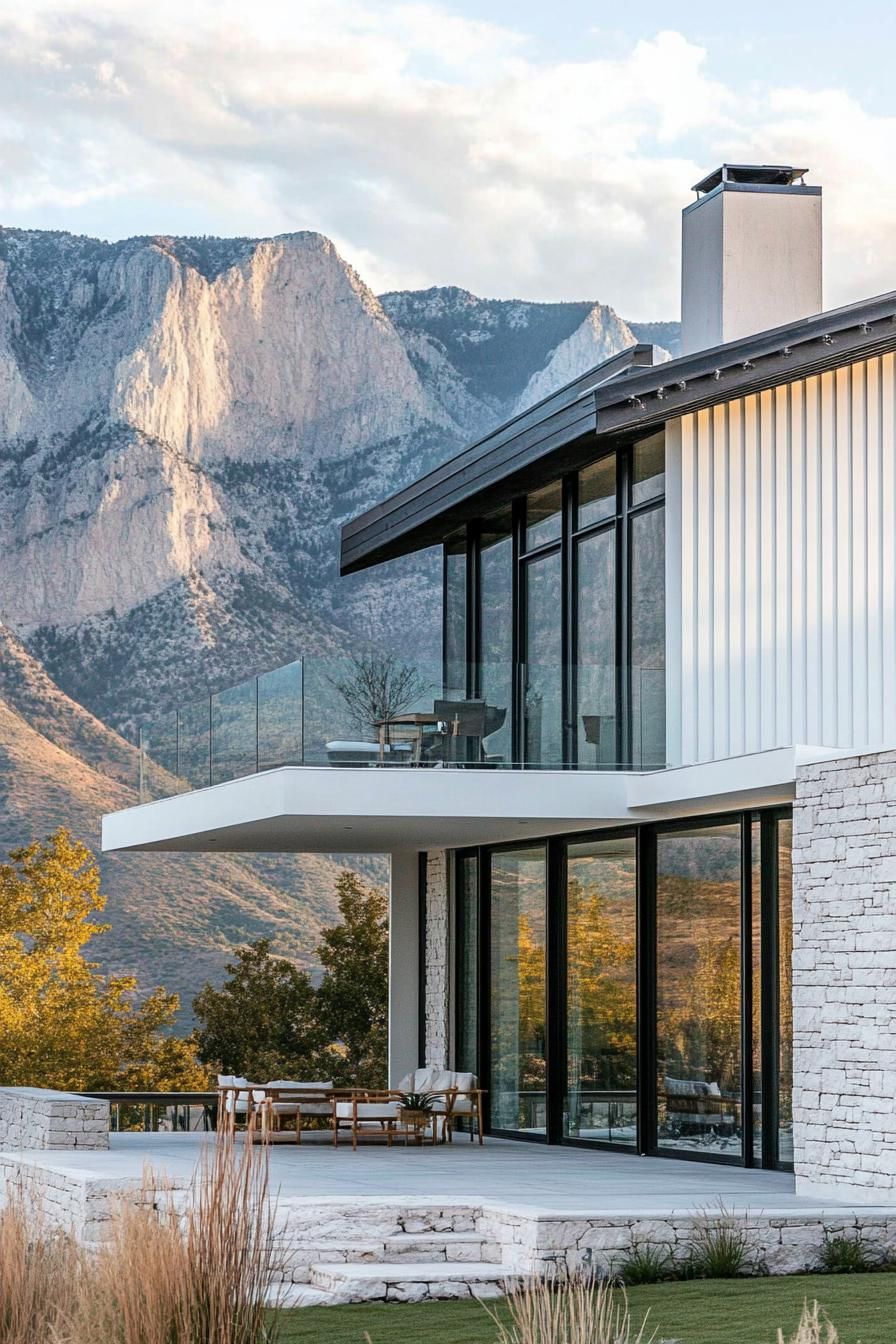 White Wood Siding with Glass Balconies - photo 4