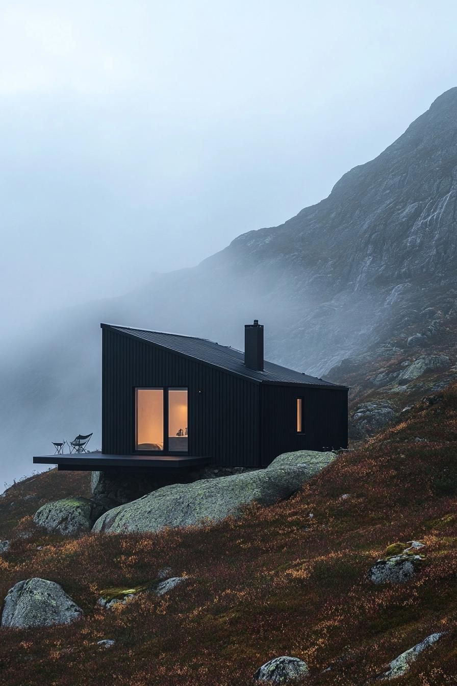 Matte Black Steel Cabin With Solar Roof Panels - photo 4