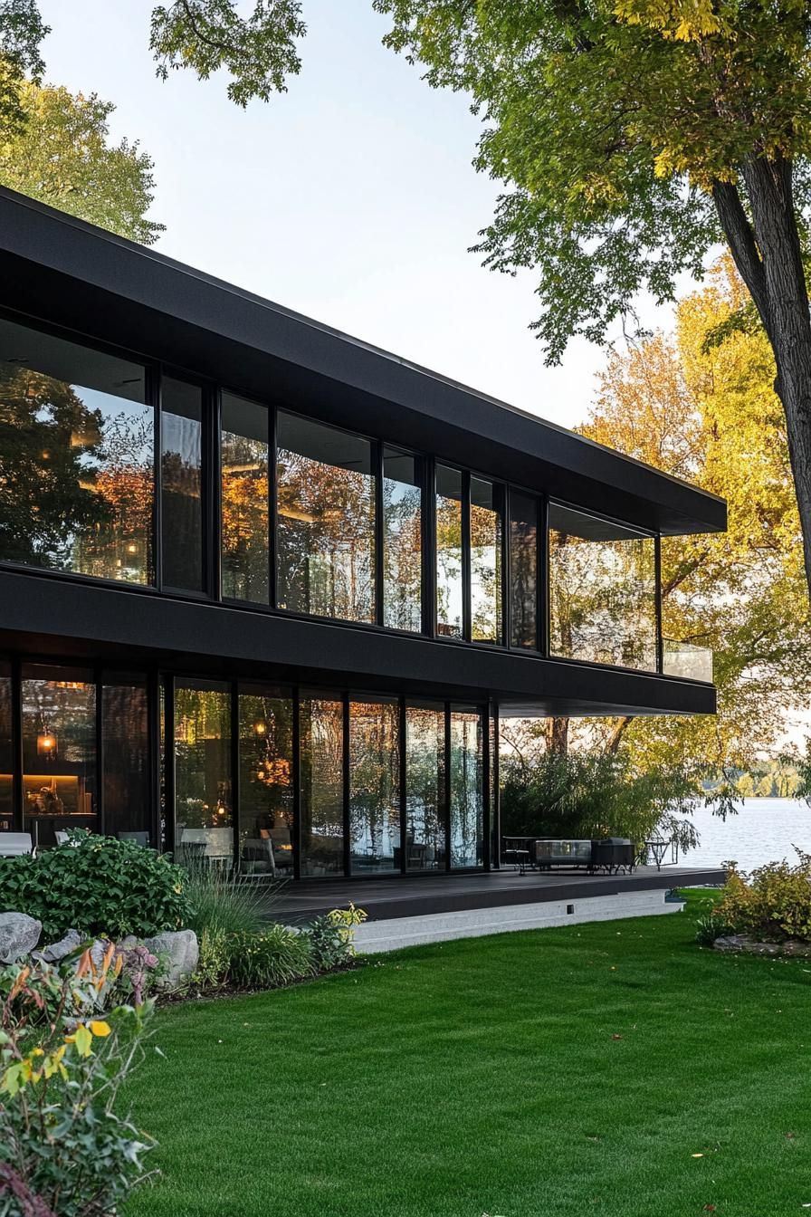 Jet Black Stucco With Large Glass Windows - photo 3
