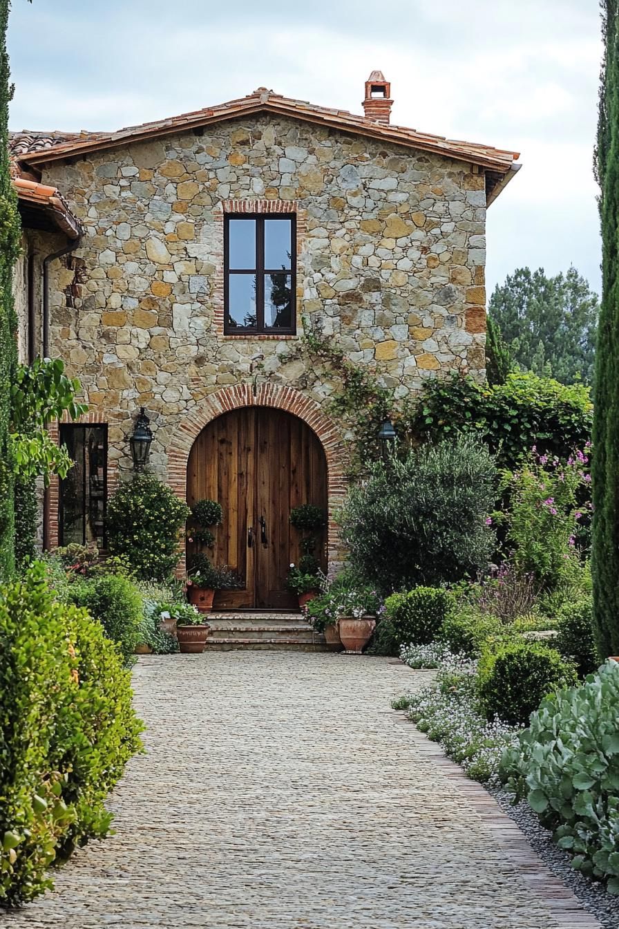 Stone Exteriors With Arched Wood Doors - photo 3