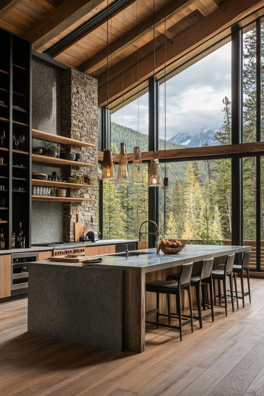 Kitchen Designed for Mountain Retreats