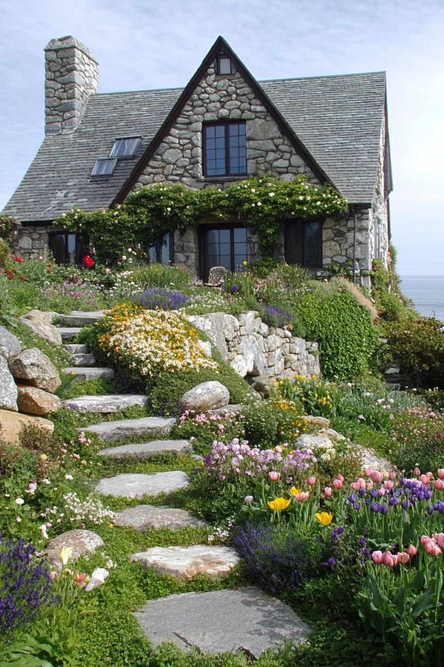 15) Seaside Stone Cottage Full of Charm