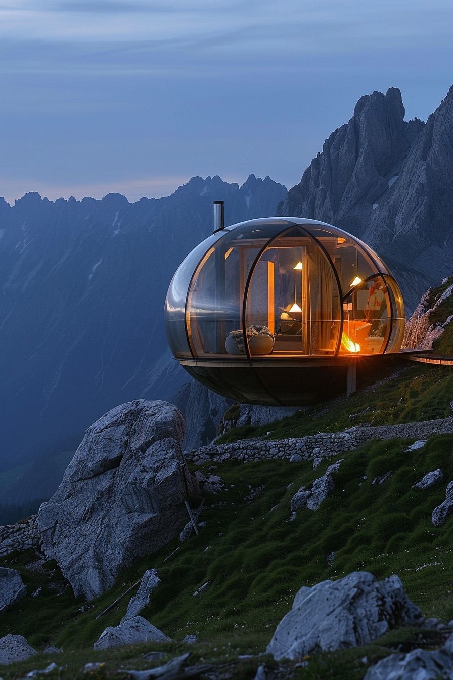 Suspended Glass Sphere Retreat
