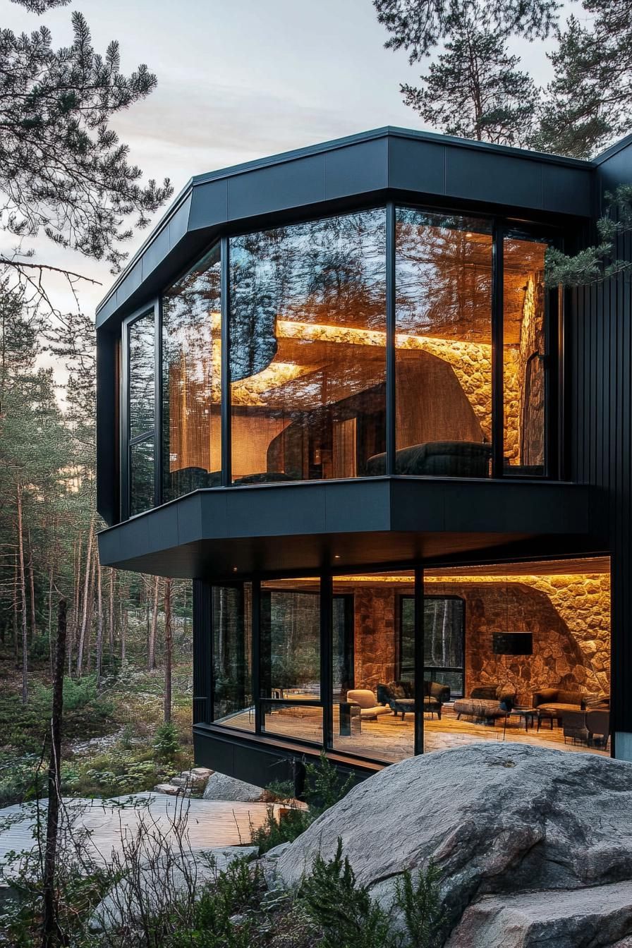 Hexagonal Cabin With Panoramic Forest Views - photo 2