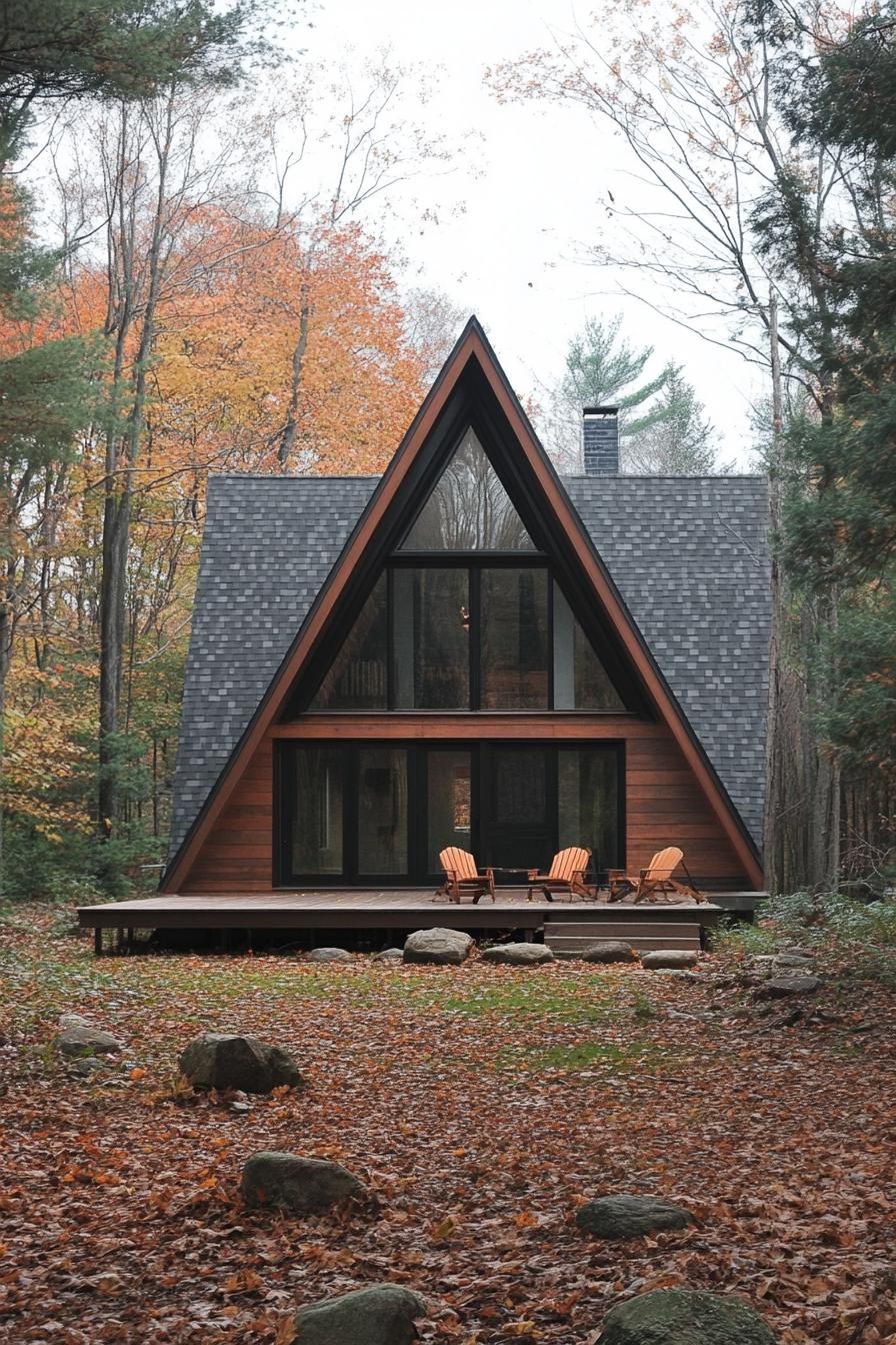 A-frame Cabin Finished In Rustic Timber