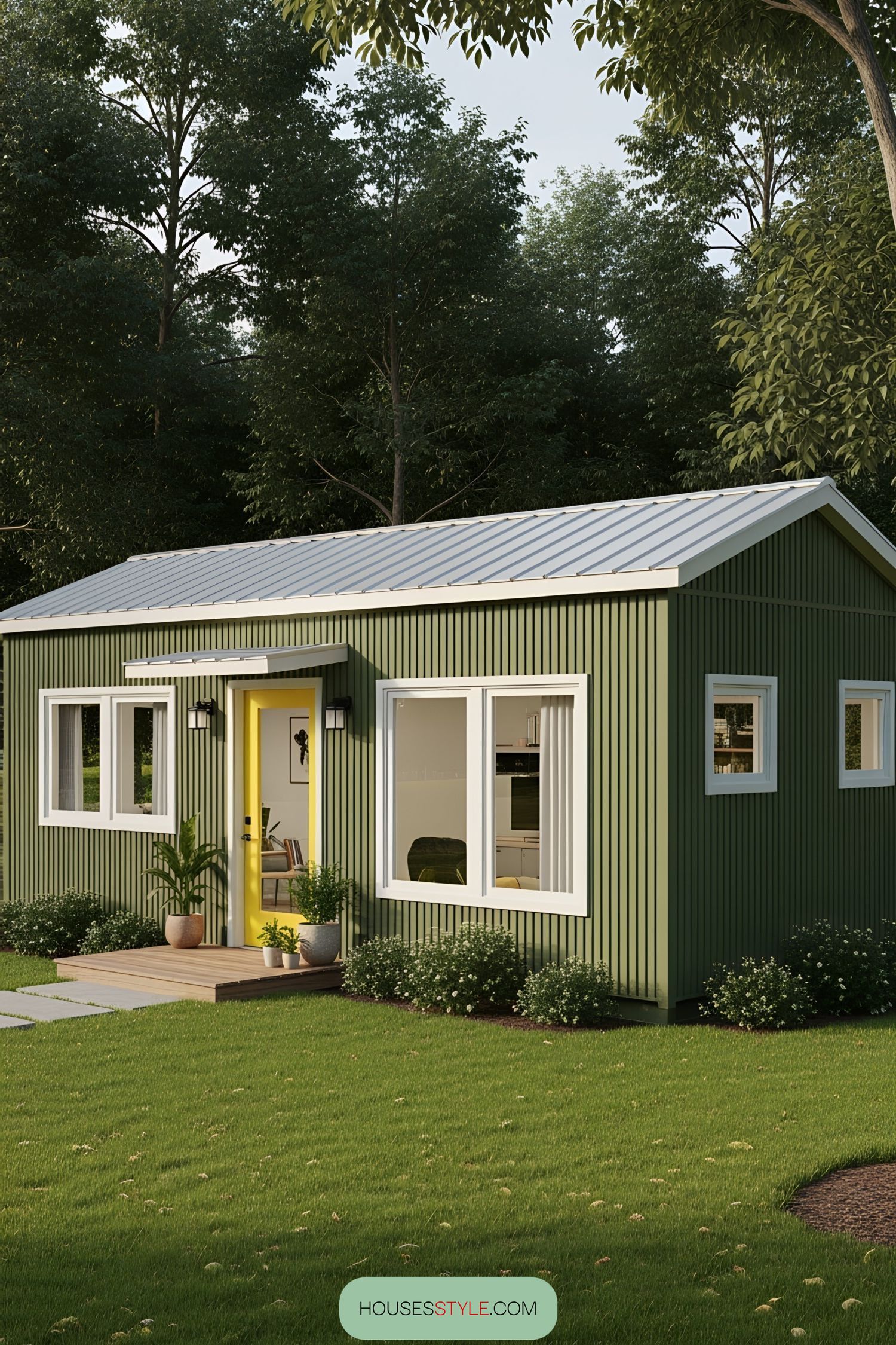 Compact Container Office in a Green Retreat