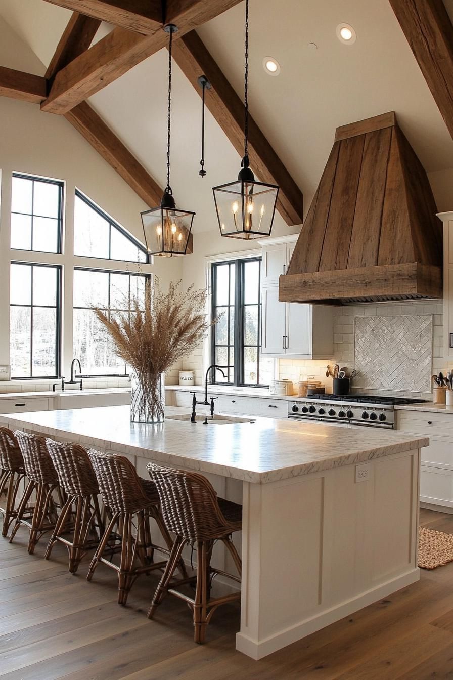 Open Kitchen Layout with a Farmhouse Sink