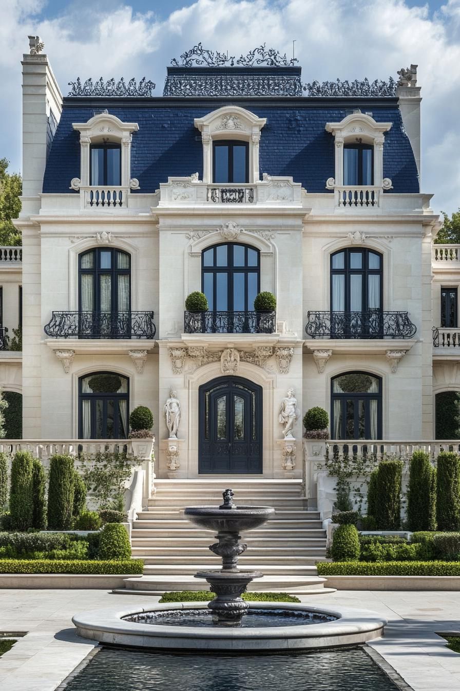 The Grand Entrance of a French Mansion