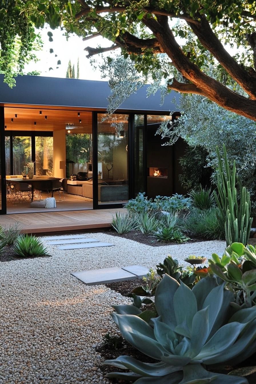 Minimalist Yards With Succulents and Gravel Paths - photo 2