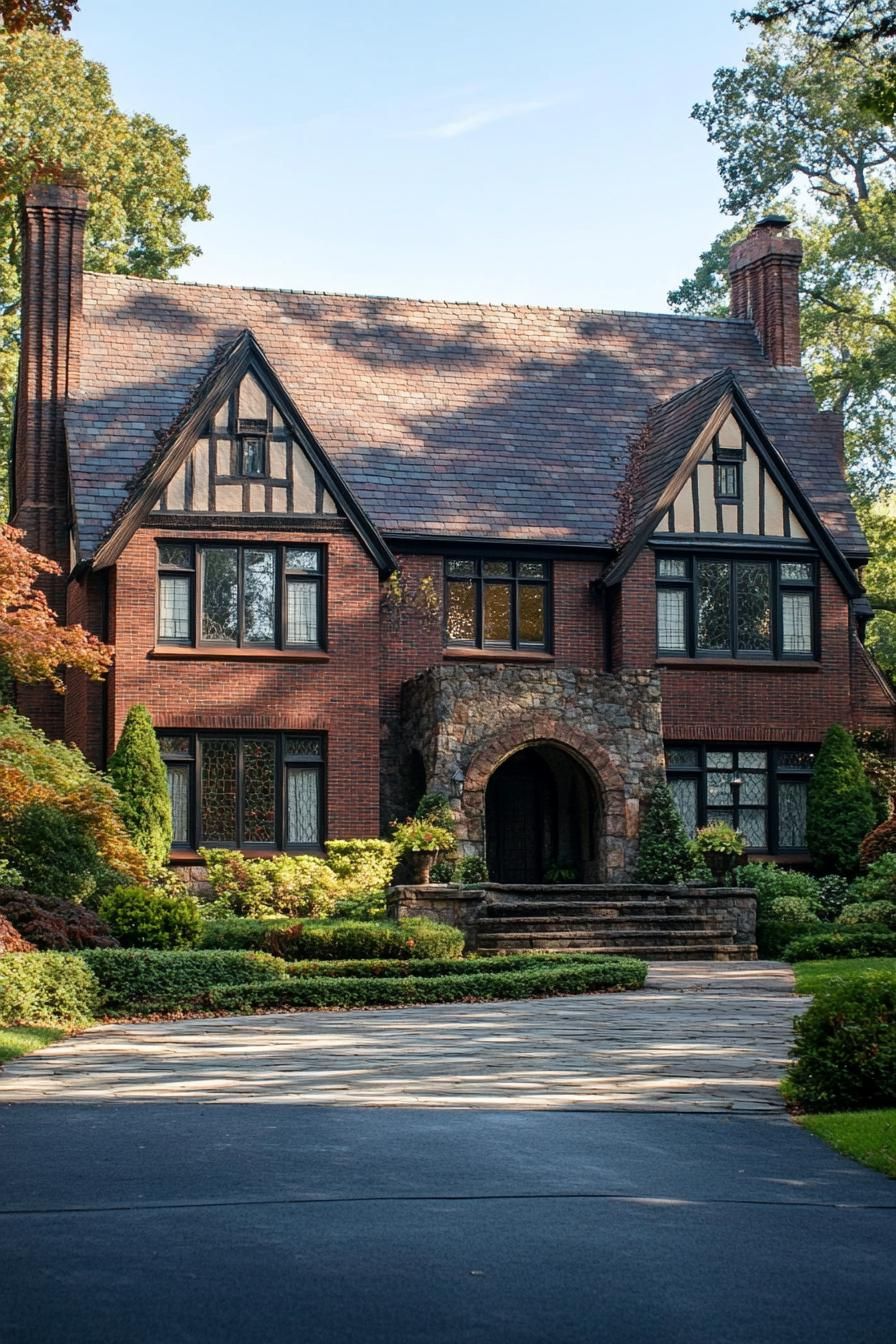 Tudor-Style Suburban House Charm
