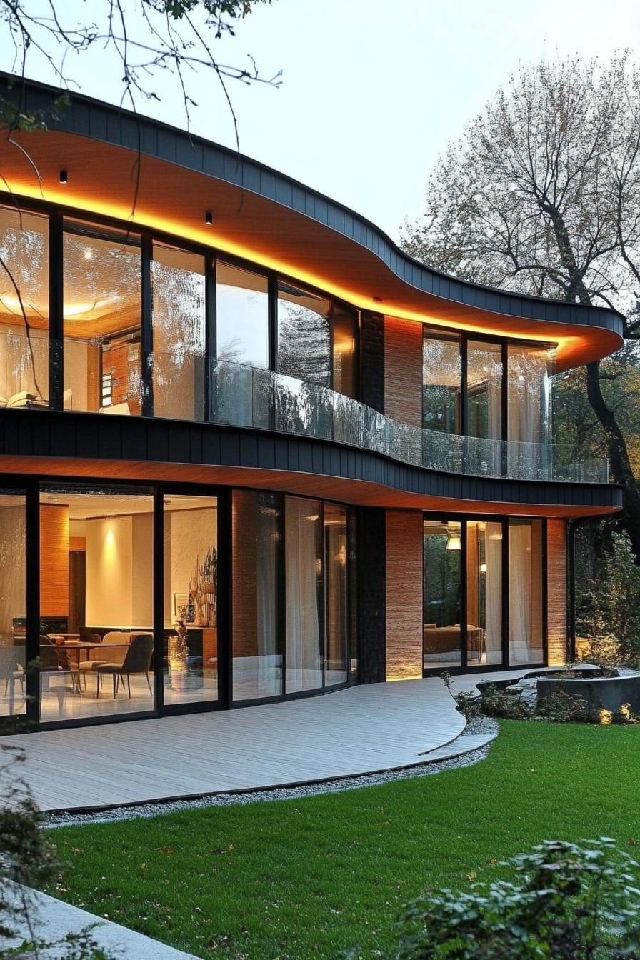 Curved Glass Walls With Aluminum Framing - photo 4