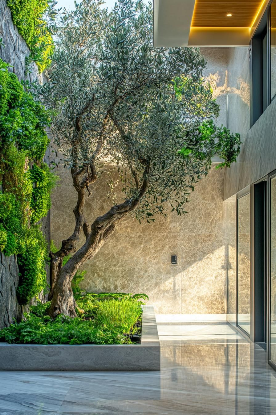 Zen-Style Courtyard in the Home's Core